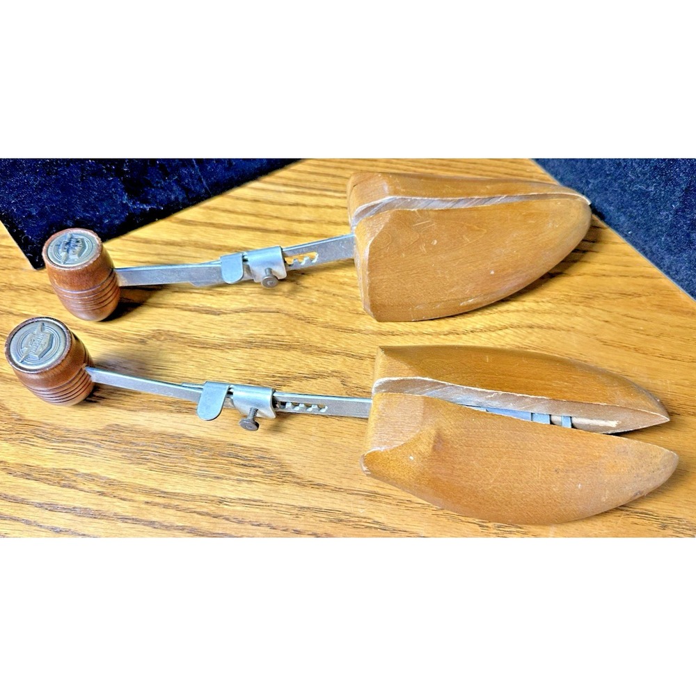 Florsheim Vintage Wooden Shoe Stretchers Adjustable Split Toe Shoe Trees Mens